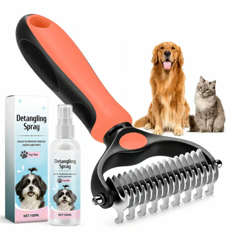 πΎ Double-Sided Deshedding Pet Brush β Dual-Sided, Ergonomic & Gentle for Dogs & Cats