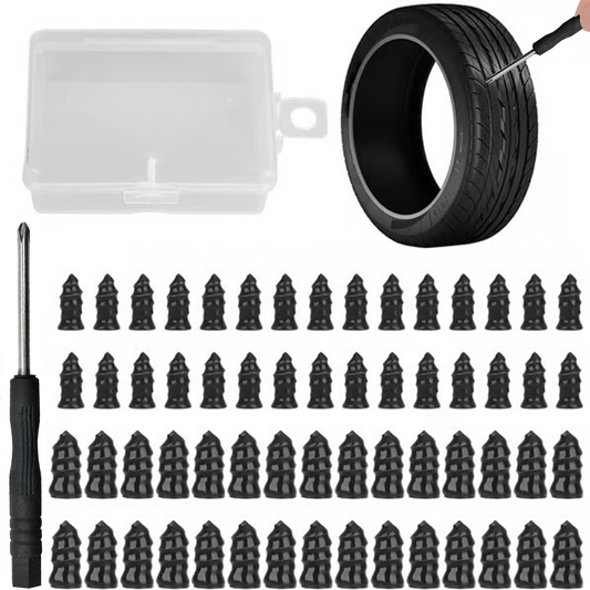 🔩60PCS Tire Repair Rubber Nails Kit, 2 Sizes Instant Flat Tire Fix 🚗 No Jack Needed
