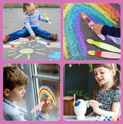 🌈户外人行道粉笔颜料画笔套装 | 画笔自带颜料 – 只需加水即可使用✨🎨