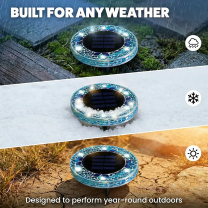 🛋️太阳能马赛克灯 – 带自动开关的防水LED路径灯
