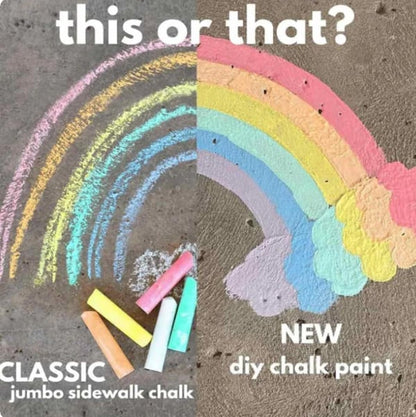 🌈户外人行道粉笔颜料画笔套装 | 画笔自带颜料 – 只需加水即可使用✨🎨