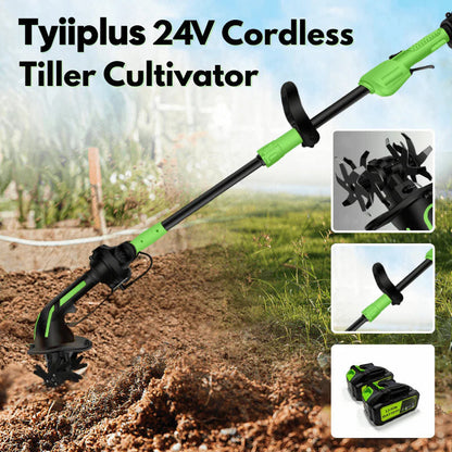 Tyiiplus™ 二合一无线松土机和耕地机（带伸缩杆）