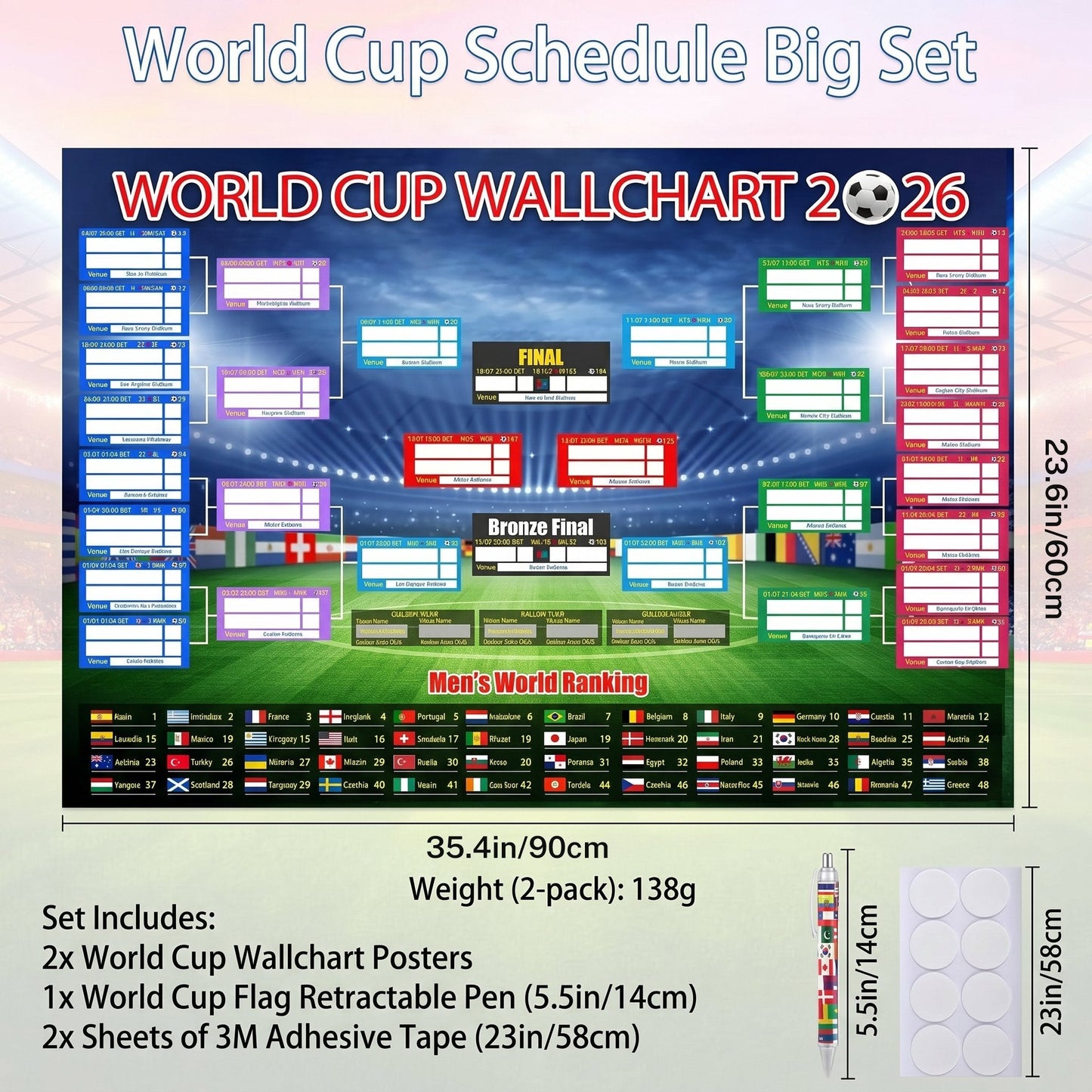 🗓️ ⚽ 2026年世界杯海报套装——精彩赛事，不容错过！