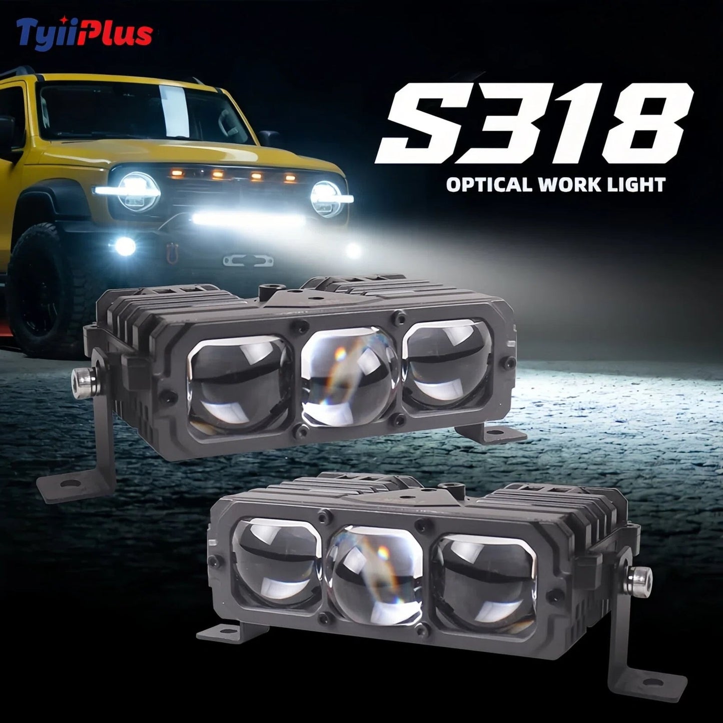 TyiiPlus 75W LED 行车灯 – 超亮 5500K 防水汽车射灯