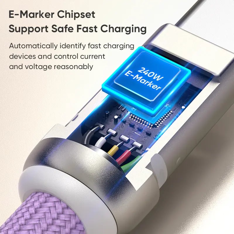 240W USB-C 挂绳充电线 – 二合一手机挂绳和快充线