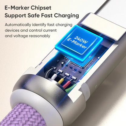 240W USB-C 挂绳充电线 – 二合一手机挂绳和快充线
