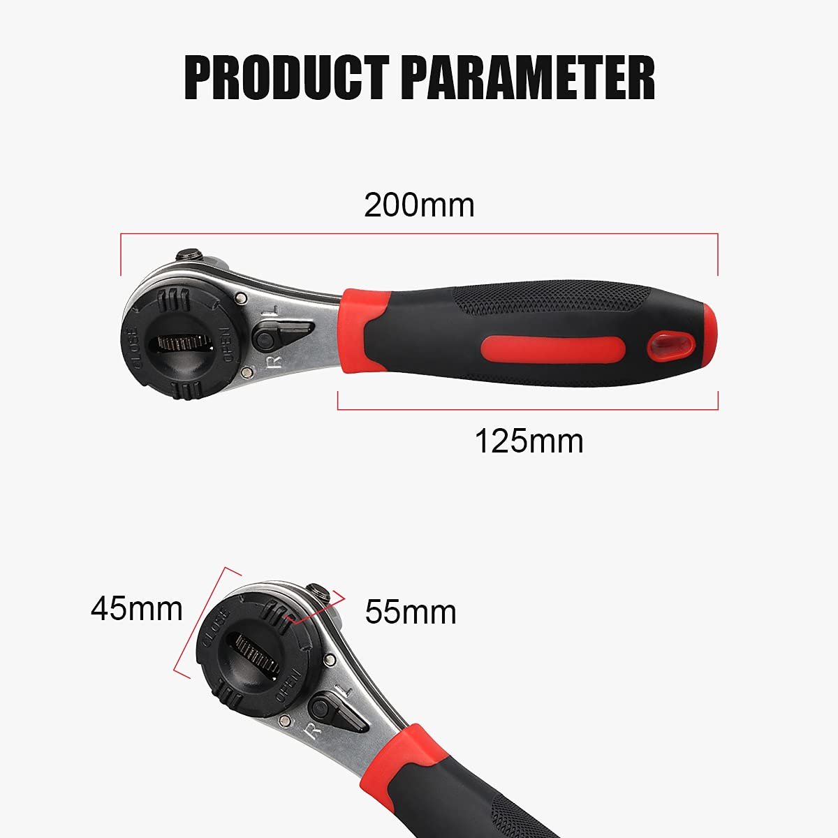 🔧适用于0.25-0.9英寸螺钉的可调棘轮扳手套件