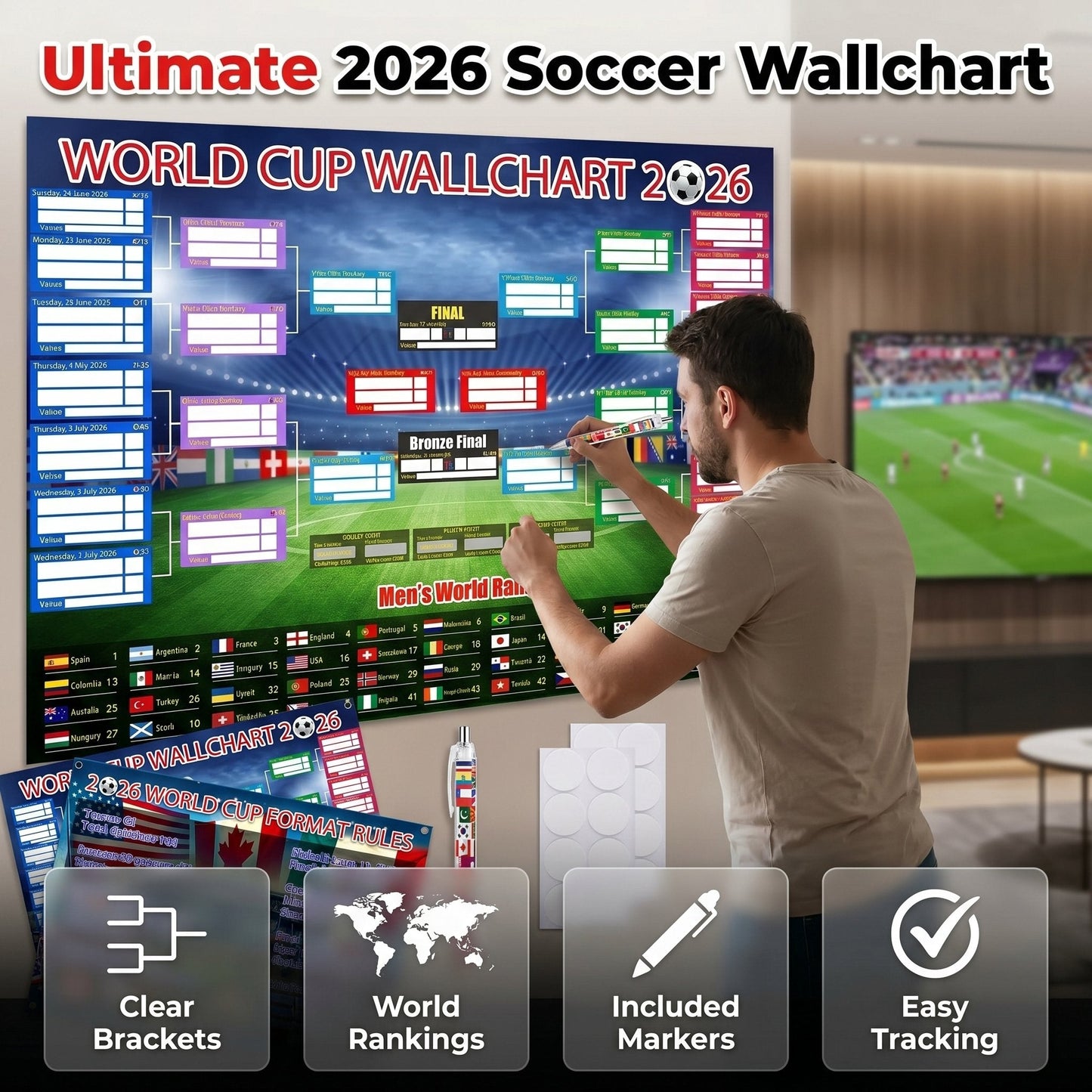 🗓️ ⚽ 2026年世界杯海报套装——精彩赛事，不容错过！