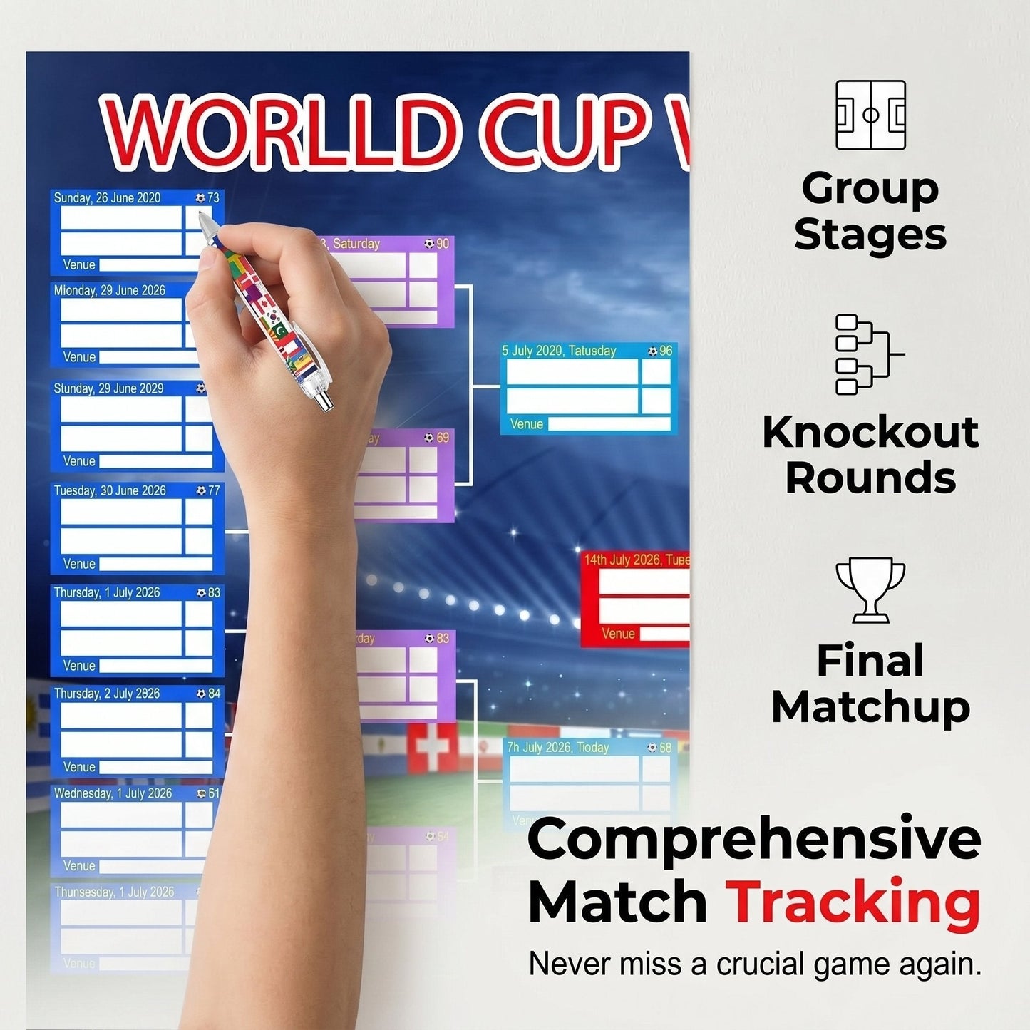 🗓️ ⚽ 2026年世界杯海报套装——精彩赛事，不容错过！