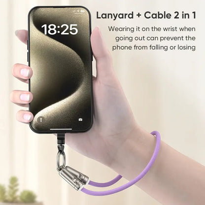 240W USB-C 挂绳充电线 – 二合一手机挂绳和快充线