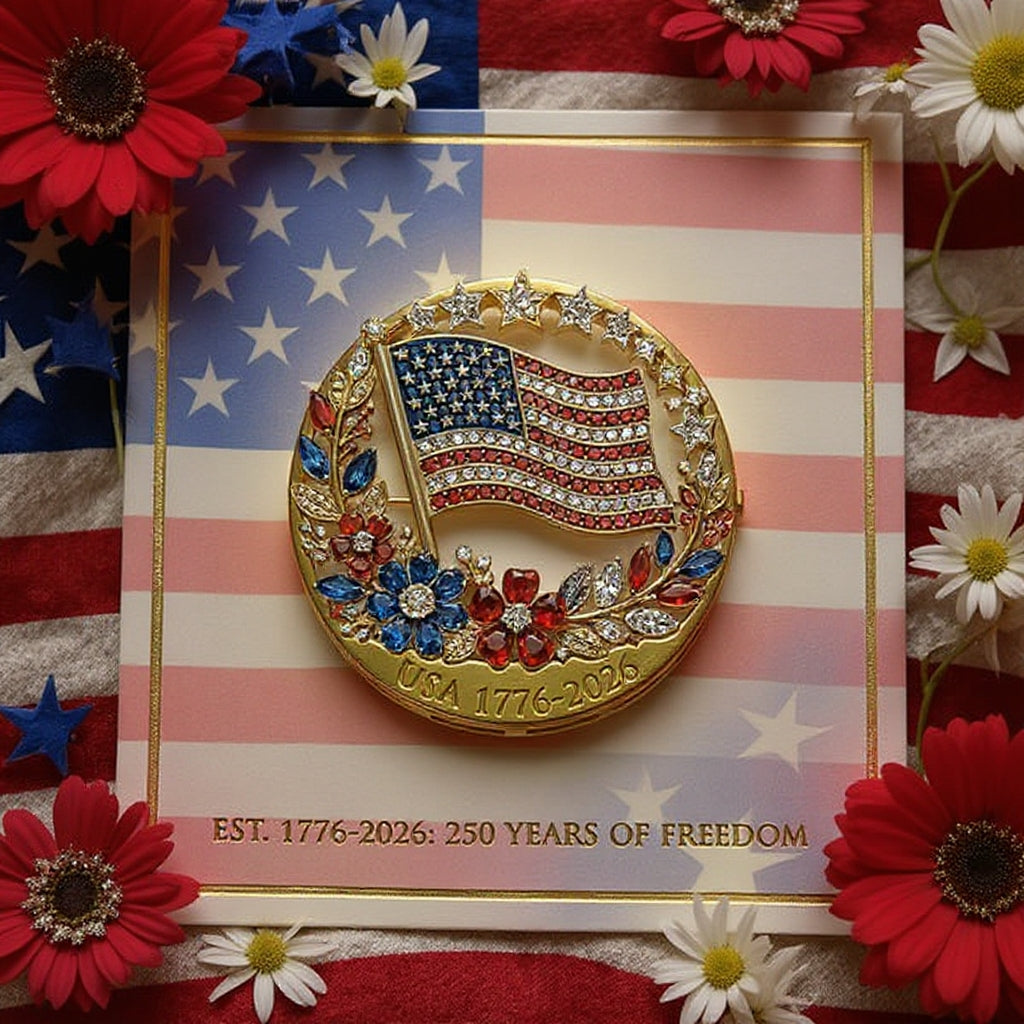 美国250周年纪念珐琅胸针