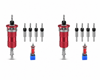Vertex Precision 4-Flute Countersink Drill Bit Set with Adjustable Depth Stop