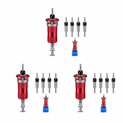Vertex Precision 4-Flute Countersink Drill Bit Set with Adjustable Depth Stop