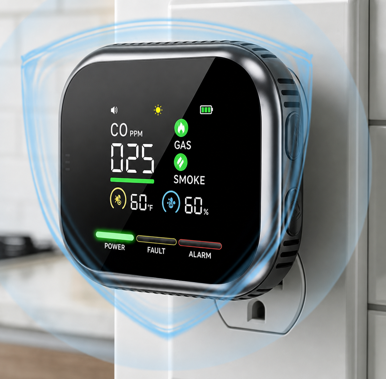 Vertex™ 6-in-1 Smart Gas, Smoke & CO Detector