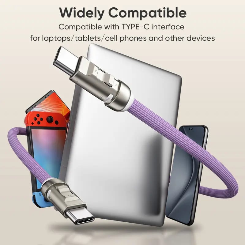 240W USB-C 挂绳充电线 – 二合一手机挂绳和快充线