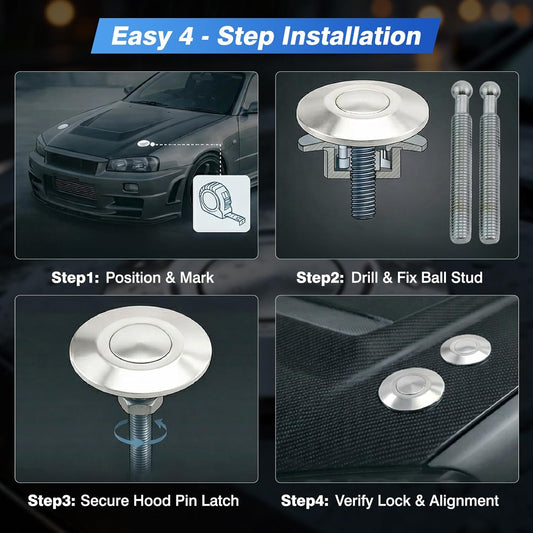 4Pcs Universal Aluminum Quick-Release Lock Latches