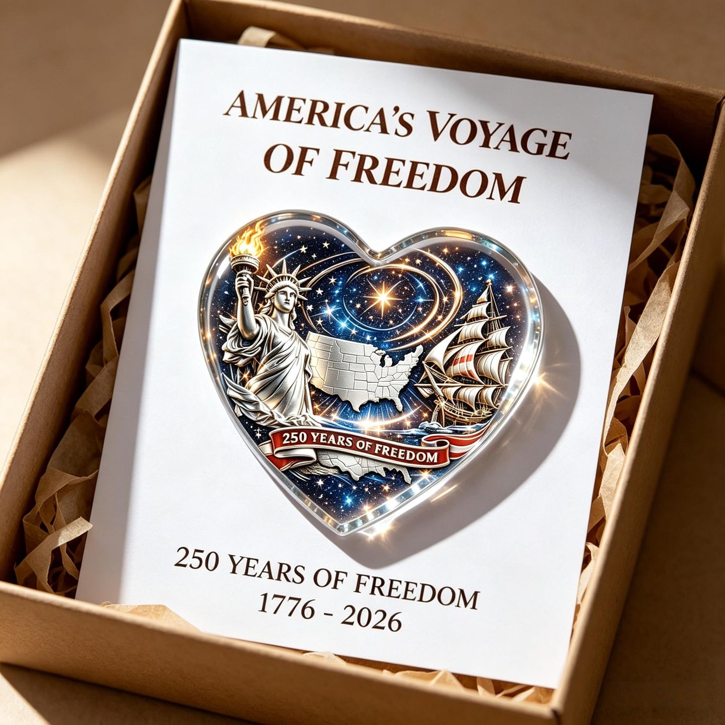 🇺🇸 美国自由之旅250周年心形纪念品