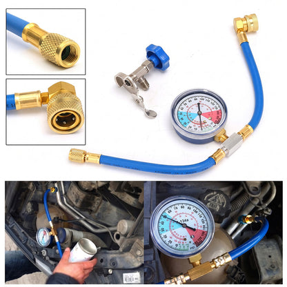 🔧R134a空调制冷剂加注软管带压力表 – 防漏、易读且兼容汽车、卡车或家用空调 – 安全DIY加注 🚗
