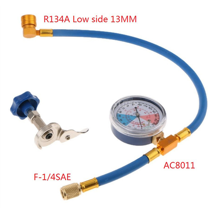 🔧R134a空调制冷剂加注软管带压力表 – 防漏、易读且兼容汽车、卡车或家用空调 – 安全DIY加注 🚗